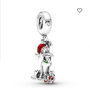 Brand New Retired Pandora x Disney Pluto Christmas Dangle Charm NWOT